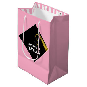 Sacola Para Presentes Média Graduação Cor-de-rosa Saco Médio de Presente