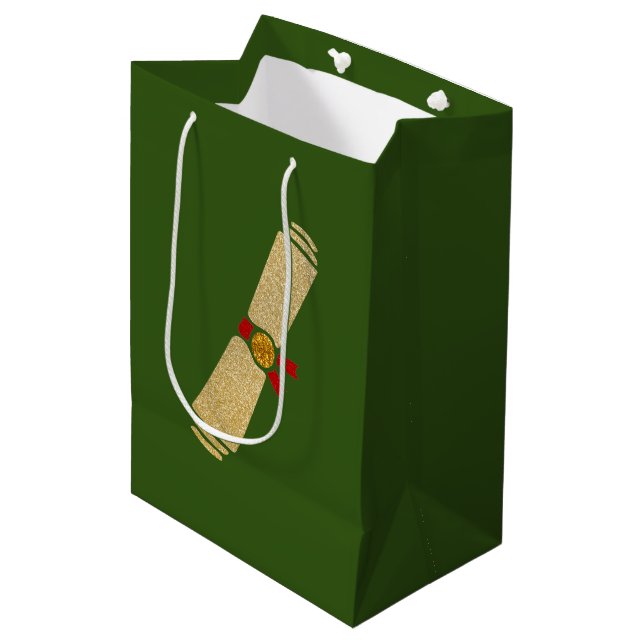 Sacola Para Presentes Média Graduação de Diploma de Literatura (Frente inclinada)