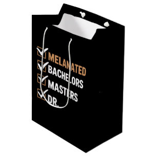 Sacola Para Presentes Média Graduação de Doutorado Melanizado PhD EDD Bacharel