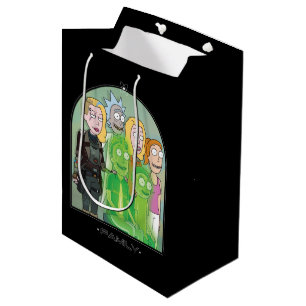 Sacola Para Presentes Média Gráfico da Família de rick e Morty