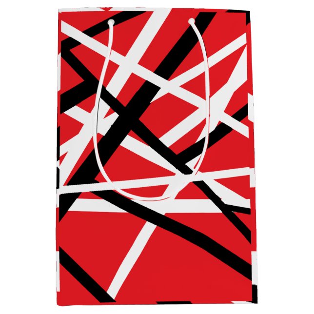 Sacola Para Presentes Média gráfico vermelho, preto e branco (Frente)