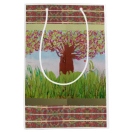 Sacola Para Presentes Média Grande Árvore de Bloqueio