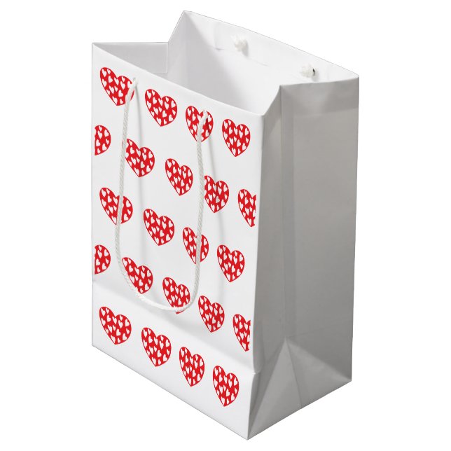 Sacola Para Presentes Média Grande Coração Vermelho (Frente inclinada)