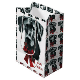 Sacola Para Presentes Média Grande Dane (Preto) Natal