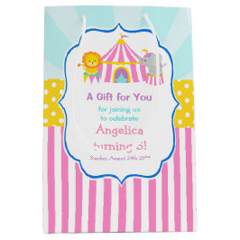 Sacola Para Presentes Média Grande Festa de aniversário de Carnaval de Circo S