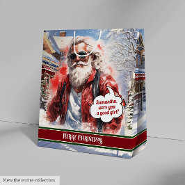 Sacola Para Presentes Média Grande Saco de Presente Engraçado Papai Noel Acent