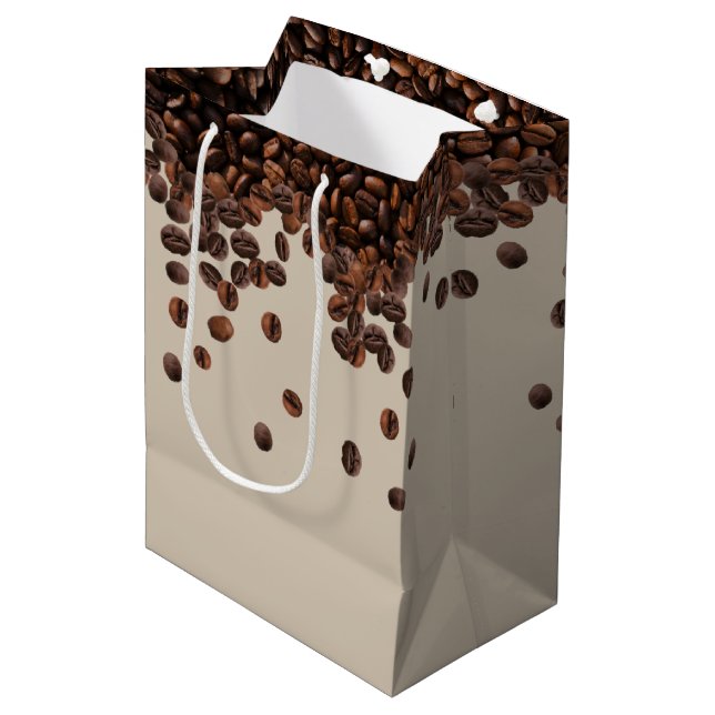 Sacola Para Presentes Média Grãos de Café (Frente inclinada)