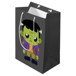 Sacola Para Presentes Média Green Frankenstein Monster Halloween