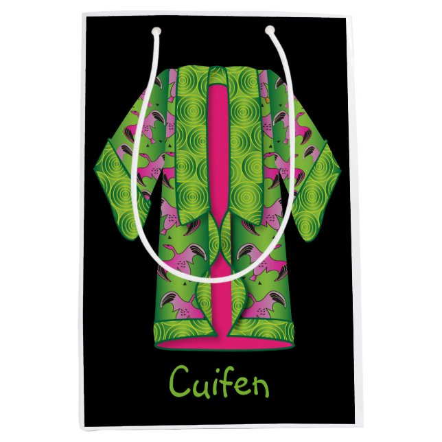 Sacola Para Presentes Média Green Kimono Gift Bag (Frente)