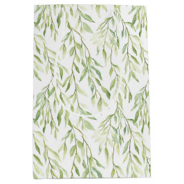 Sacola Para Presentes Média Green Leaves Chic Birthday