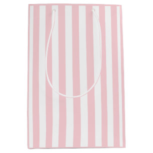 Sacola Para Presentes Média Grelha Rosa e Branco do Milênio