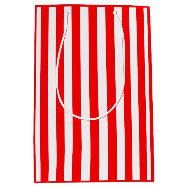 Sacola Para Presentes Média Greve Vermelha e Branca (Frente)