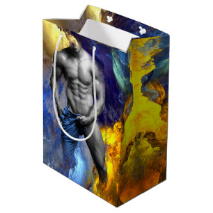 Sacola Para Presentes Média grito do físico musculoso em tons de cinza do Slip