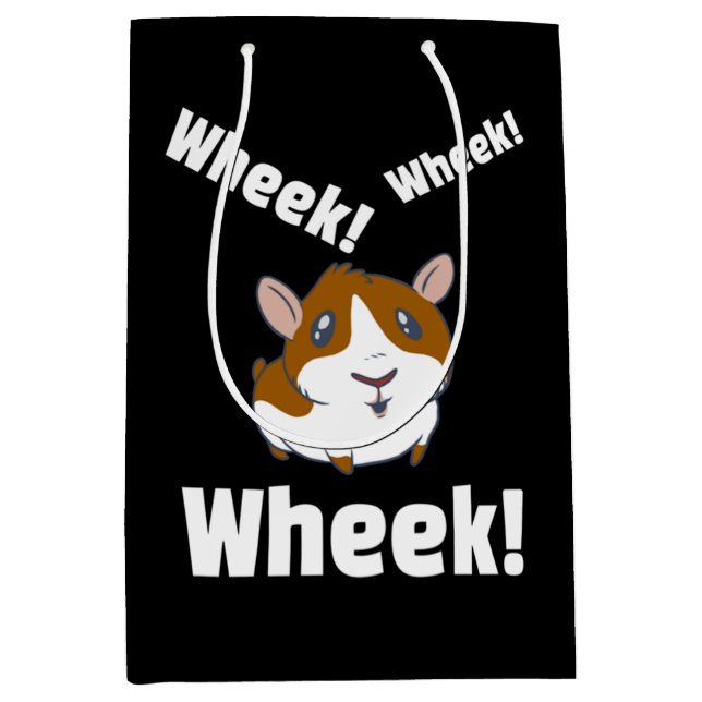 Sacola Para Presentes Média Guinea pig Wheek! Wheek! (Frente)