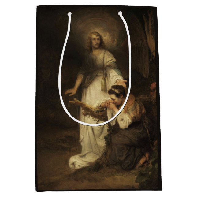 Sacola Para Presentes Média Hagar e o Anjo (por Carel Fabritius) (Frente)