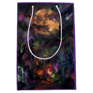 Sacola Para Presentes Média Halloween Abstrato