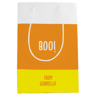 Sacola Para Presentes Média Halloween Candy Corn Boo