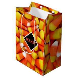 Sacola Para Presentes Média Halloween Candy Corn Personalize