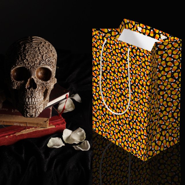 Sacola Para Presentes Média Halloween da Equipe Candy Corn (Criador carregado)