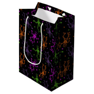 Sacola Para Presentes Média Halloween Dancing Skeletons