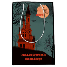 Sacola Para Presentes Média Halloween Haunted House Moon Spookie Divertido