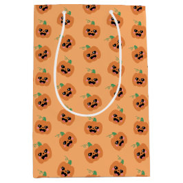 Sacola Para Presentes Média Halloween Kawaii Pumpkins