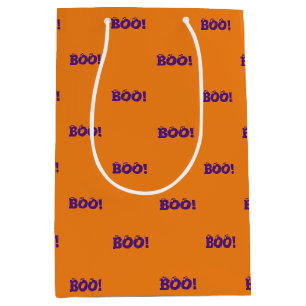 Sacola Para Presentes Média Halloween Scary Boo! guloseimas de laranja roxas
