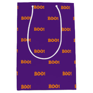 Sacola Para Presentes Média Halloween Scary Boo! guloseimas laranja roxas