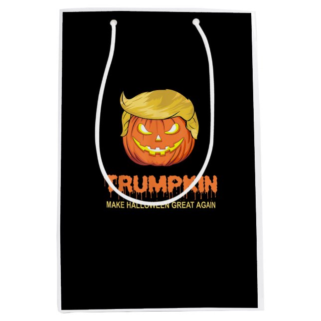 Sacola Para Presentes Média Halloween Trumpkin - Faça o Excelente de Halloween (Frente)