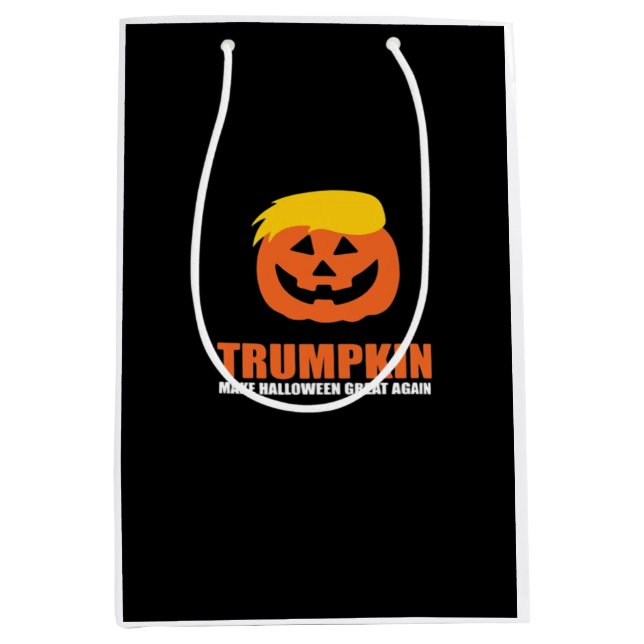 Sacola Para Presentes Média Halloween Trumpkin V2 (Frente)