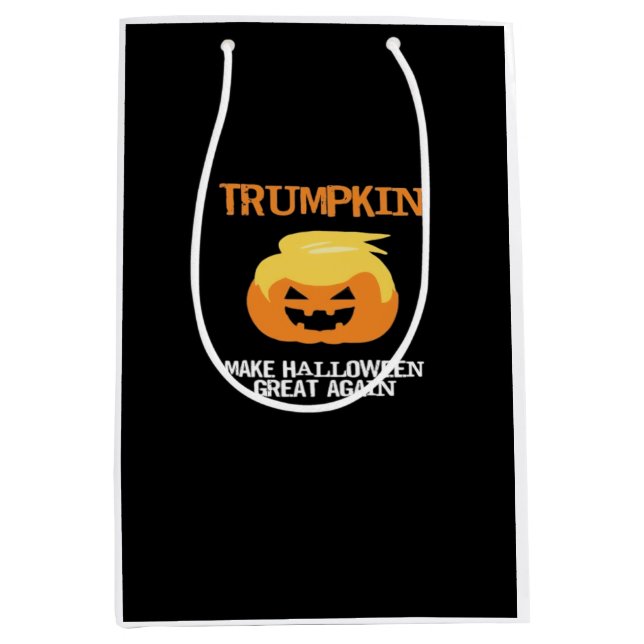 Sacola Para Presentes Média Halloween Trumpkin V3 (Frente)
