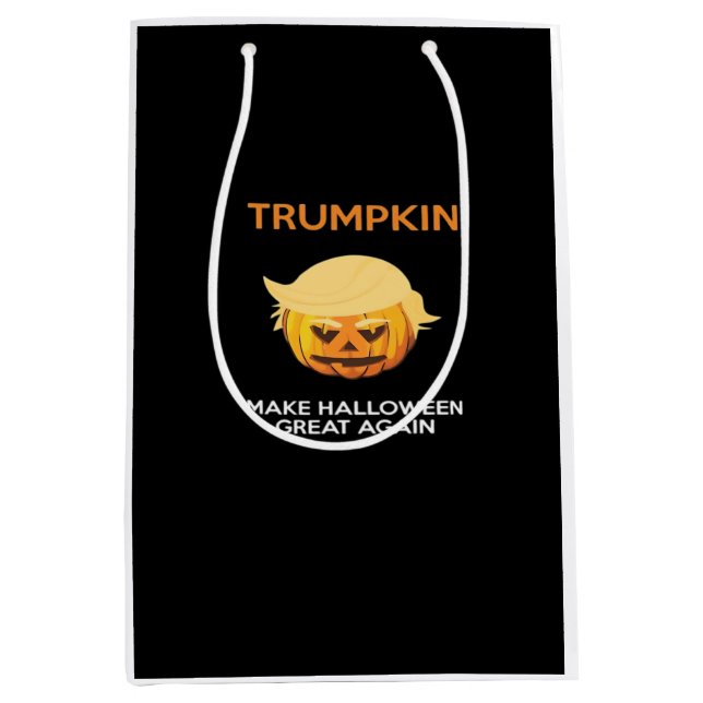 Sacola Para Presentes Média Halloween Trumpkin V4 (Frente)