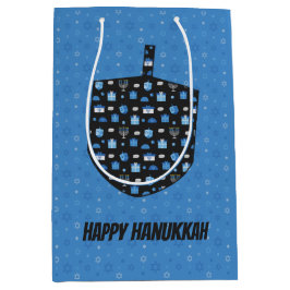 Sacola Para Presentes Média Hanukkah Dreidel Cutout