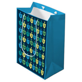 Sacola Para Presentes Média Hanukkah Dreidel Party Medium Gift Bag