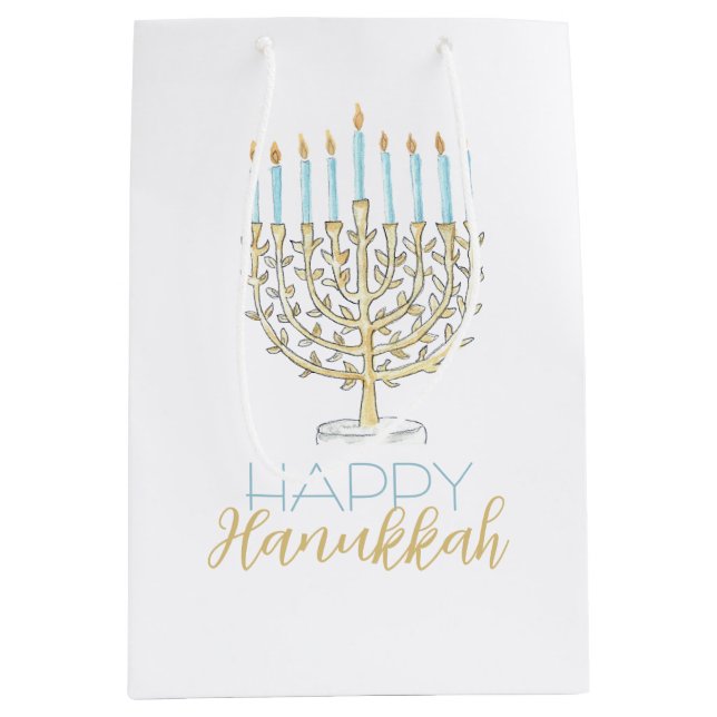 Sacola Para Presentes Média Hanukkah Gift Bag (Frente)