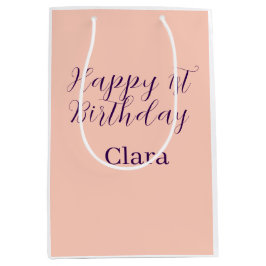 Sacola Para Presentes Média Happy 1st birthday orange purple boho retro name 