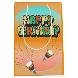 Sacola Para Presentes Média Happy Birthday Design Gift Bag