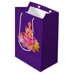Sacola Para Presentes Média Happy Diwali - Deepalavi Lakshmi Goddese 4