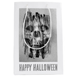 Sacola Para Presentes Média Happy Halloween. Distressed skull