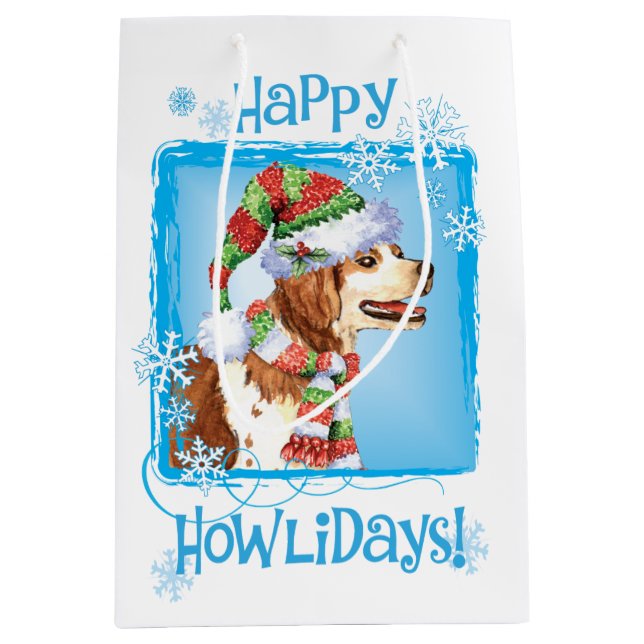 Sacola Para Presentes Média Happy Howlidays Brittany (Frente)