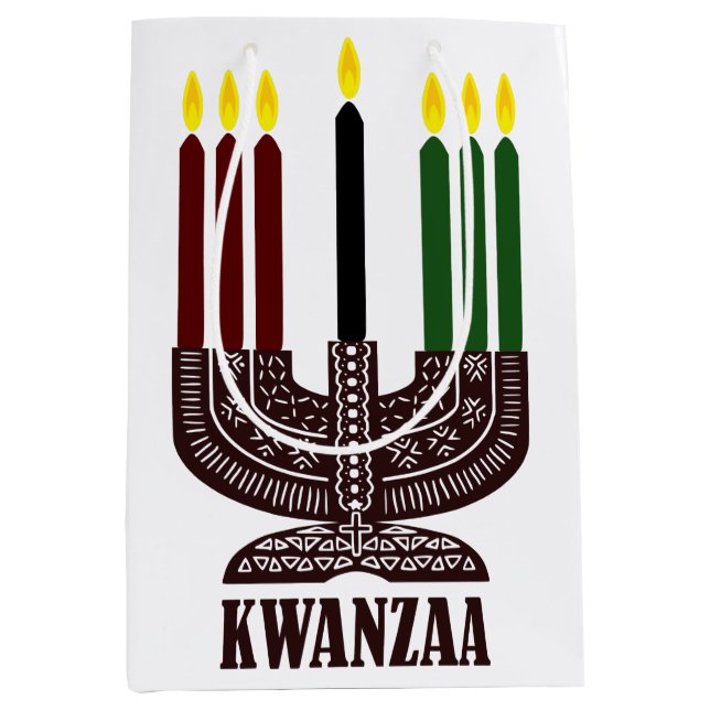 Sacola Para Presentes Média Happy Kwanzaa (Frente)