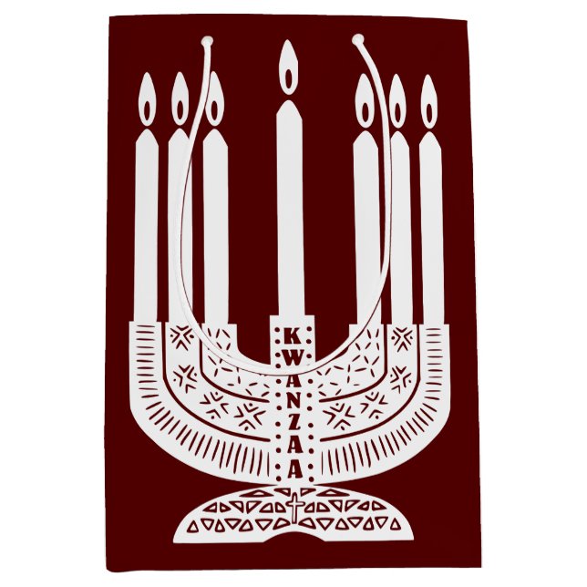 Sacola Para Presentes Média Happy Kwanzaa (Frente)