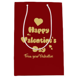Sacola Para Presentes Média Happy Valentine's Day Hearts Cute Gift Bag