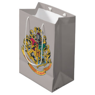 Sacola Para Presentes Média Harry Potter   Brasão de Hogwarts - Cor Completa