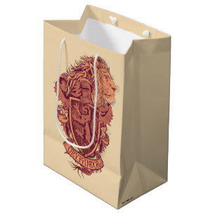 Sacola Para Presentes Média Harry Potter Brasão do Leão da Gryffindor