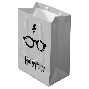Sacola Para Presentes Média Harry Potter   Cicatriz e óculos de relâmpago