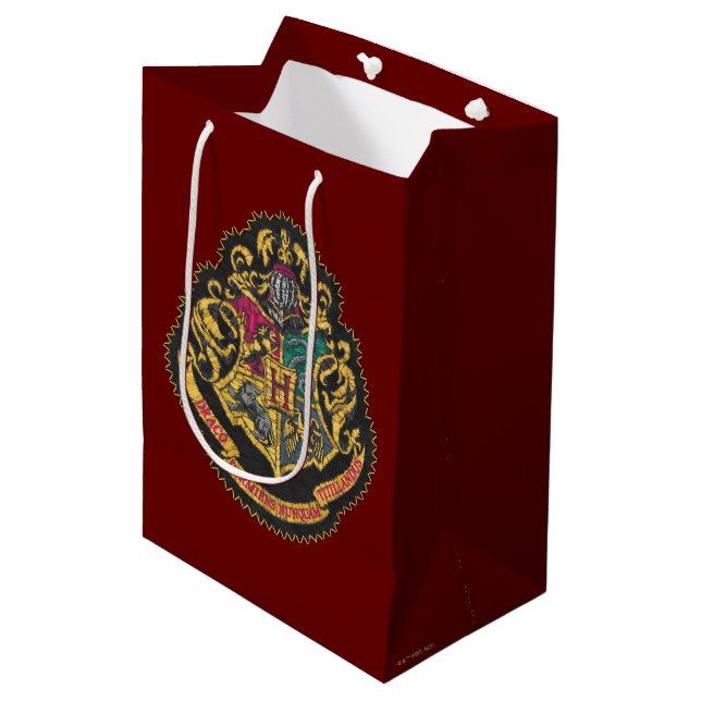 Sacola Para Presentes Média Harry Potter | Hogwarts Crest (Frente inclinada)