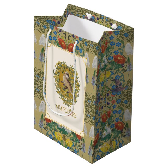 Sacola Para Presentes Média HARRY POTTER™ | HUFFLUFF™ Crest (Frente inclinada)