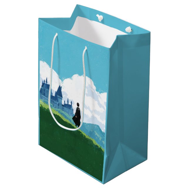 Sacola Para Presentes Média HARRY POTTER™ SOBREINDO HOGWARTS™ Castle (Frente inclinada)