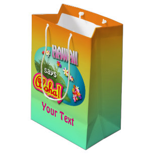 Sacola Para Presentes Média Havaí diz Aloha!